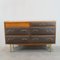 French Vintage Teak and Leatherette Commode, 1960s 2