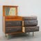 French Vintage Teak and Leatherette Commode, 1960s 3