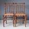 Side Chairs in Rattan and Faux Bamboo, 1900, Set of 2 1