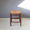 Tabouret Vintage en Bois et Jonc, 1960s 2