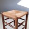 Vintage Stool in Wood and Rush, 1960s 4