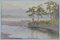 Artiste impressionniste, Soirée au bord du lac, 1920s, Aquarelle 5