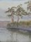 Artista impresionista, noche junto al lago, años 20, acuarela, Imagen 8