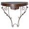 Mid-Century French Wrought Iron and Wood Console, 1960s 1