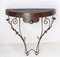 Mid-Century French Wrought Iron and Wood Console, 1960s 2
