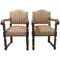 Mid-Century Spanish Chestnut Armchairs, 1940s, Set of 2 1