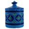 Pot à Couvercle Rimini-Bleu en Céramique Vernie par Aldo Londi pour Bitossi, 1960s 1