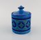 Brocca Rimini in ceramica smaltata blu con coperchio di Aldo Londi per Bitossi, anni '60, Immagine 2