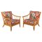 Floral Lounge Chairs in Bamboo, 1960, Set of 2 1