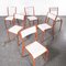 Red Mullca Stacking Dining Chair, 1970s, Set of 6 3