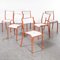 Red Mullca Stacking Dining Chair, 1970s, Set of 6 4