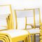 Sedie da pranzo impilabili Mullca gialle, anni '70, set di 4, Immagine 5