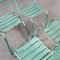 French Green Metal T2 Outdoor Dining Chairs attributed to Tolix, 1960s, Set of 4 5