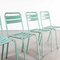 French Green Metal T2 Outdoor Dining Chairs attributed to Tolix, 1960s, Set of 4, Image 4