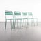 French Green Metal T2 Outdoor Dining Chairs attributed to Tolix, 1960s, Set of 4 1