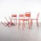 French Red Metal Outdoor Dining Chairs in the style of Tolix, 1950s, Set of 6 7