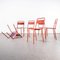 French Red Metal Outdoor Dining Chairs in the style of Tolix, 1950s, Set of 6, Image 7
