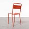 Französische Esszimmerstühle aus rotem Metall im Stil von Tolix, 1950er, 6er Set 8
