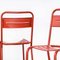 French Red Metal Outdoor Dining Chairs in the style of Tolix, 1950s, Set of 6, Image 4