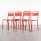 French Red Metal Outdoor Dining Chairs in the style of Tolix, 1950s, Set of 6, Image 1