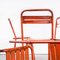 Französische Esszimmerstühle aus rotem Metall im Stil von Tolix, 1950er, 7er Set 5