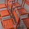 Französische Esszimmerstühle aus rotem Metall im Stil von Tolix, 1950er, 7er Set 6