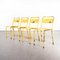 Französische Esszimmerstühle aus gelbem Metall im Stil von Tolix, 1950er, 4er Set 1