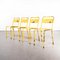 French Yellow Metal Outdoor Dining Chairs in the style of Tolix, 1950s, Set of 4 1