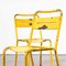 Französische Esszimmerstühle aus gelbem Metall im Stil von Tolix, 1950er, 4er Set 6