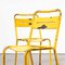 French Yellow Metal Outdoor Dining Chairs in the style of Tolix, 1950s, Set of 4 6