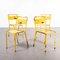 Französische Esszimmerstühle aus gelbem Metall im Stil von Tolix, 1950er, 4er Set 5
