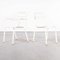 Französische Weiße T2 Esszimmerstühle aus Metall von Tolix, 1950er, 8er Set 8