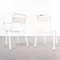 Französische Weiße T2 Esszimmerstühle aus Metall von Tolix, 1950er, 8er Set 4