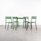French Dark Green Toledo Outdoor Table & Chairs in the style of Tolix, 1950s, Set of 5 3