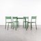 French Dark Green Toledo Outdoor Table & Chairs in the style of Tolix, 1950s, Set of 5, Image 3