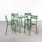 French Dark Green Toledo Outdoor Table & Chairs in the style of Tolix, 1950s, Set of 5 1