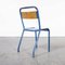 French Blue Bistro Dining Chairs in Wood and Metal attributed to Tolix, 1950s, Set of 10 5