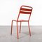 French Red Metal T2 Outdoor Chairs attributed to Tolix, 1950s, Set of 9 7