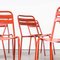 Französische Rote T2 Metall Stühle, 1950er, 9er Set 6