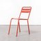 French Red Metal T2 Outdoor Chairs attributed to Tolix, 1950s, Set of 9 2