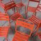 French Red Metal T2 Outdoor Chairs attributed to Tolix, 1950s, Set of 9, Image 5