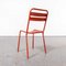 Französische Rote T2 Metall Stühle, 1950er, 8er Set 9