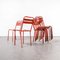 Französische Rote T2 Metall Stühle, 1950er, 8er Set 6