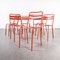 French Red Metal T2 Outdoor Chairs attributed to Tolix, 1950s, Set of 8, Image 1