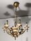 Lacquered Metal and Brass chandelier, 1940s 11