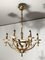 Lacquered Metal and Brass chandelier, 1940s 2