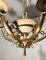 Lacquered Metal and Brass chandelier, 1940s 6