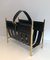Bag Shape Magazine Rack in Brass and Leather by Jacques Adnet, 1940s 12