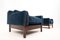 Moderne italienische Mid-Century Sessel aus Holz und blauem Samt, 1960er, 2er Set 5