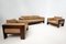 Bastiano Livingroom Set attributed to Tobia Scarpa for Gavina in Wood and Leather, Italy, 1960, Set of 3 14